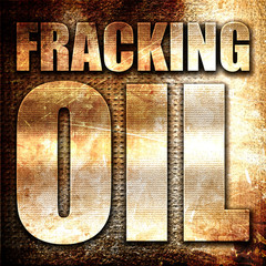fracking oil, 3D rendering, metal text on rust background