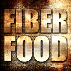 fiber food, 3D rendering, metal text on rust background