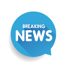 Breaking News icon label vector