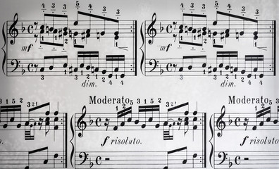 Obraz premium Musiknoten auf weißem Hintergrund