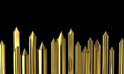 Abstract city from metallic pipes.