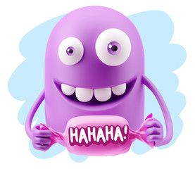 3d Illustration Laughing Character Emoji Expression saying Hahah