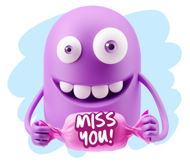 3d Illustration Laughing Character Emoji Expression saying Miss