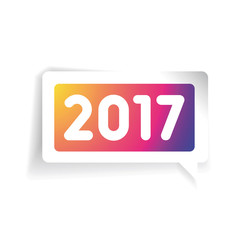 New 2017 year vector label