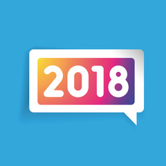 New 2018 year vector label