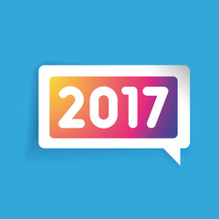 New 2017 year vector label