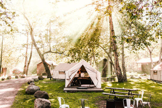 Tents on campsite