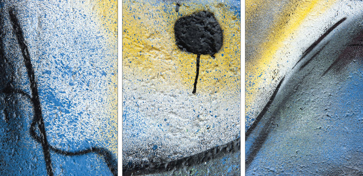 Horizontal Abstract Tryptich 