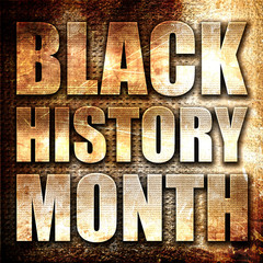 black history month, 3D rendering, metal text on rust background
