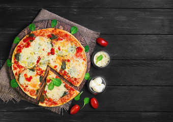 Pizza with mozzarella