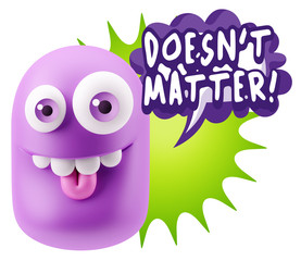 3d Rendering Smile Character Emoticon Expression saying It Doesn