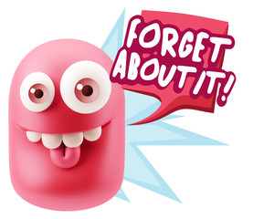 Fototapeta premium 3d Rendering Smile Character Emoticon Expression saying Forget A