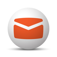 Orange Mail icon on white ball