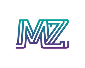 MZ lines letter logo