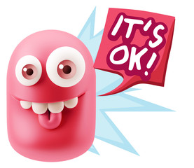 3d Illustration Laughing Character Emoji Expression saying It's