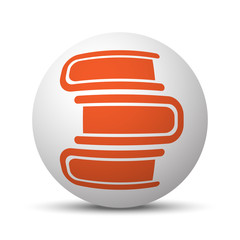 Orange Books icon on white ball
