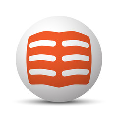 Orange Text icon on white ball