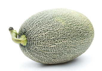 fresh green hami melon on a white background