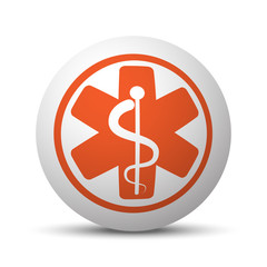 Orange Medical  icon on white ball
