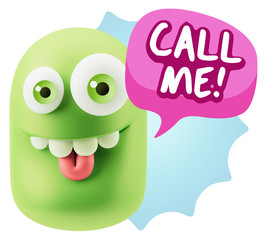 3d Illustration Laughing Character Emoji Expression saying Call