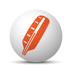 Orange Thermometer icon on white ball
