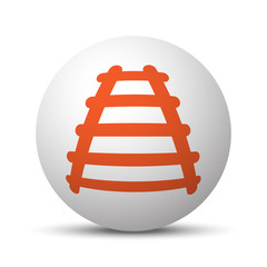 Orange Railroad icon on white ball