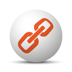 Orange Links icon on white ball