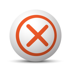 Obraz premium Orange Cancel icon on white ball