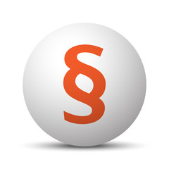 Orange Paragraph icon on white ball