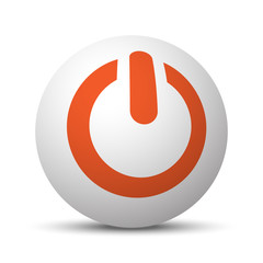 Orange Power icon on white ball