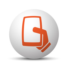 Orange Smartphone  icon on white ball