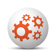 Orange Process icon on white ball