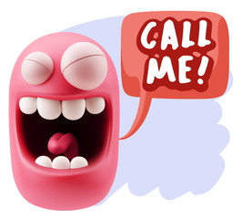 3d Illustration Laughing Character Emoji Expression saying Call
