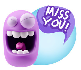 3d Illustration Laughing Character Emoji Expression saying Miss