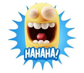 3d Illustration Laughing Character Emoji Expression saying Hahah