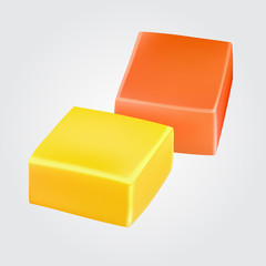 Fototapeta premium chewing fruit caramel candies vector isolated on white background