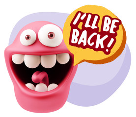 3d Illustration Laughing Character Emoji Expression saying I'll