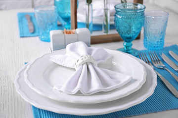 Beautiful table setting, close up