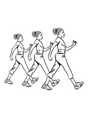 walking go, girls, women