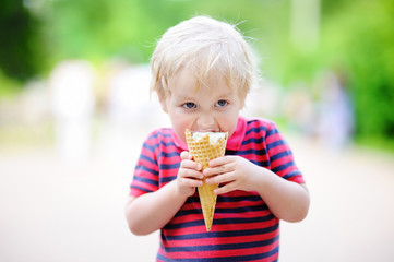 Toddler boy eating Ice-Cream