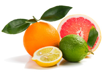  Colorful citrus fruits.