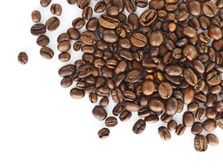 Coffee beans isolated on white