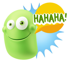 3d Illustration Laughing Character Emoji Expression saying Hahah