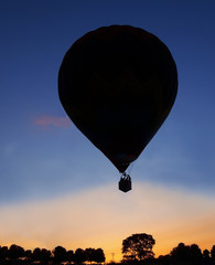 Hot Air Balloon Silhouette Sunset