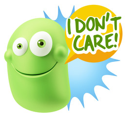 3d Illustration Laughing Character Emoji Expression saying I Don