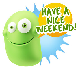 3d Illustration Laughing Character Emoji Expression saying Have