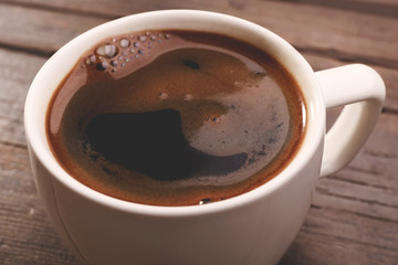Cup of fresh coffee, closeup