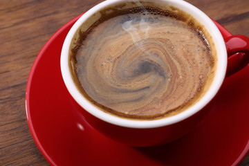 Cup of fresh coffee, closeup