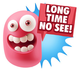 Obraz premium 3d Illustration Laughing Character Emoji Expression saying Long