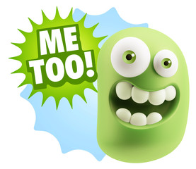 3d Illustration Laughing Character Emoji Expression saying Me To